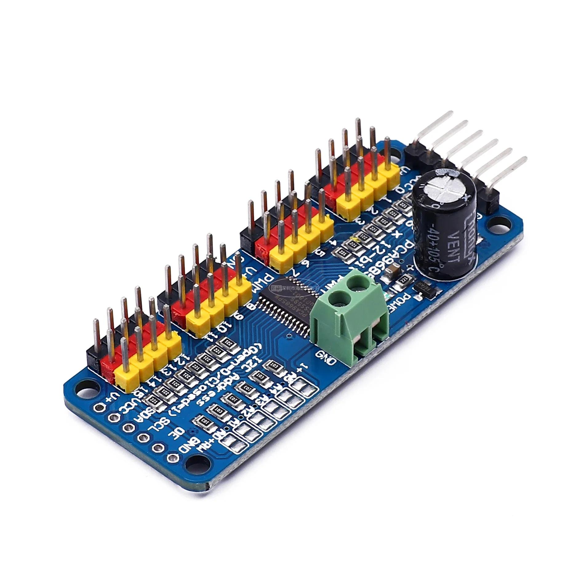 PWM   ̹ I2C IIC , MG90S SG90 MG995 , PCA9685, 16 ä, 12 Ʈ